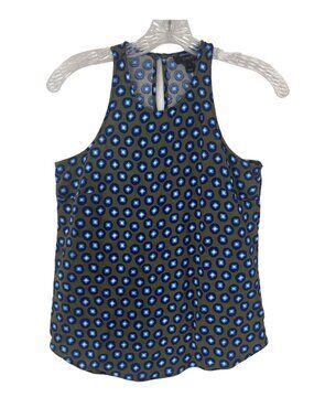 J Crew Sleeveless Blouse Size 2 Green Blue Summer Tank Shirt